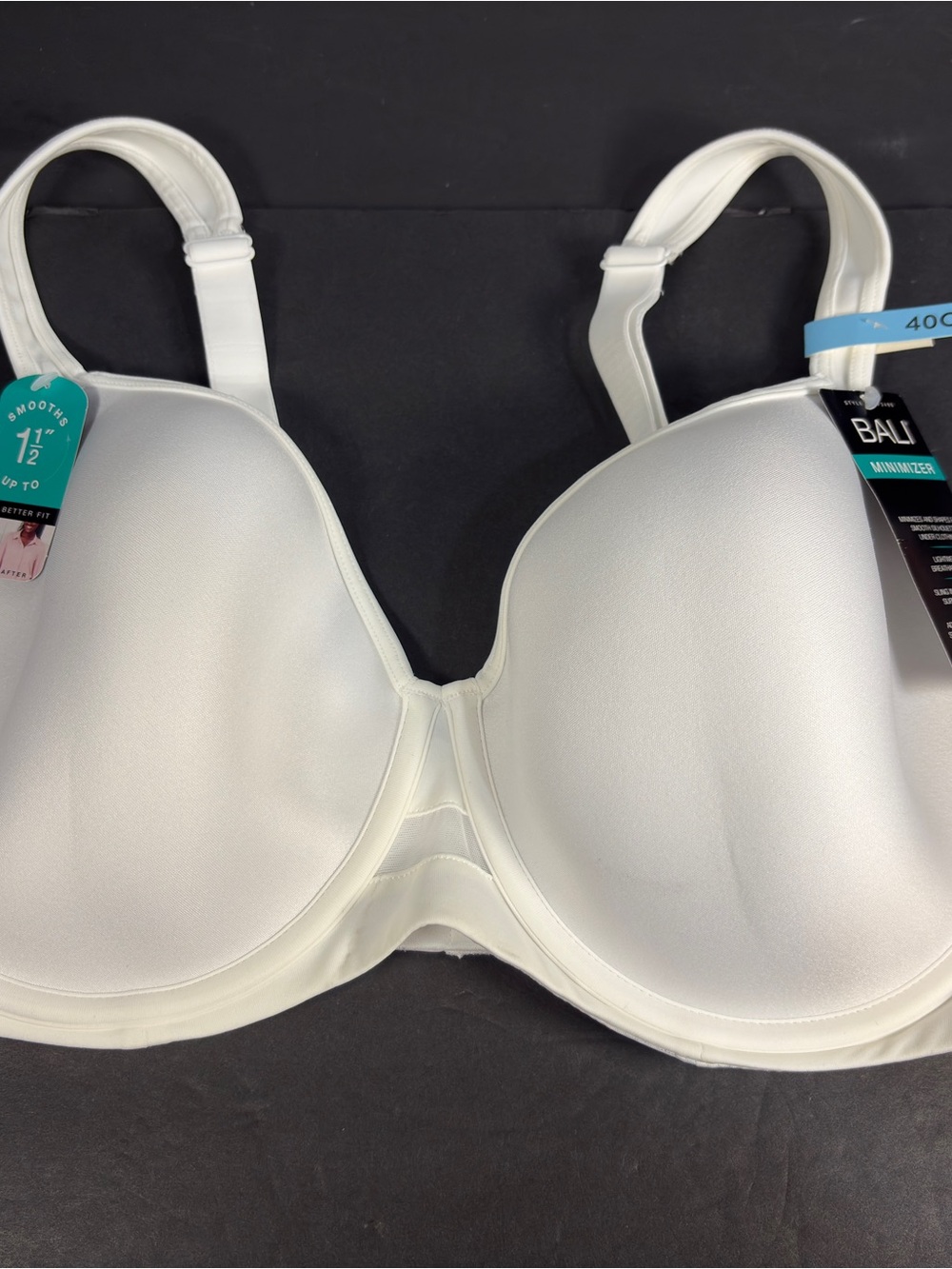 NWT Bali One Smooth U Ultra Light Minimizer Underwire Bra White 40C Style DF3490